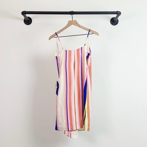 NWT Line + Dot Revolve Shopbop Rainbow Stripe Wrap Maxi Dress - Picture 5 of 6